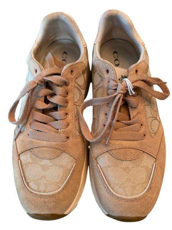 Coach Shoes - Coach Signature “C” Tan Suede and Canvas Sneakers Size 7